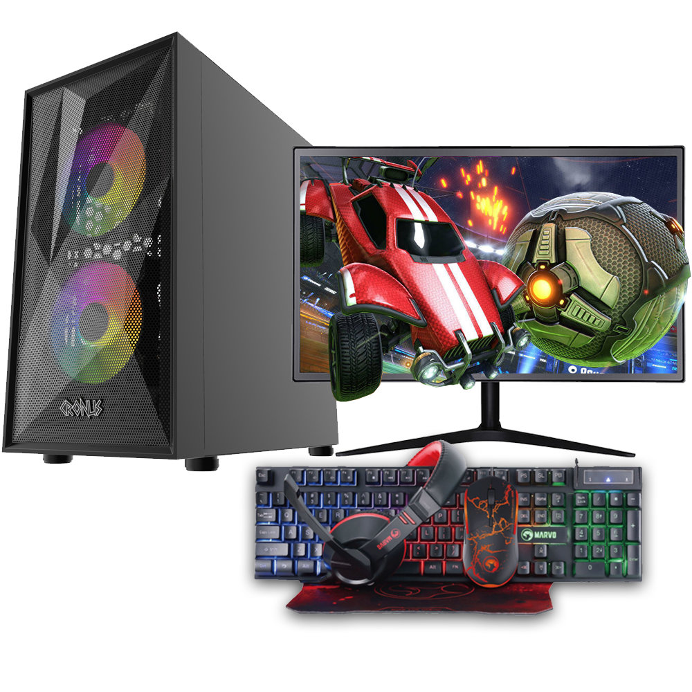 Core i5 6th Gen Gaming PC Computer Bundle WiFi 240GB SSD, 500GB HDD, 8GB RAM and 4GB GTX1650 Graphics, 24" Screen & Keyboard Set - Windows 10